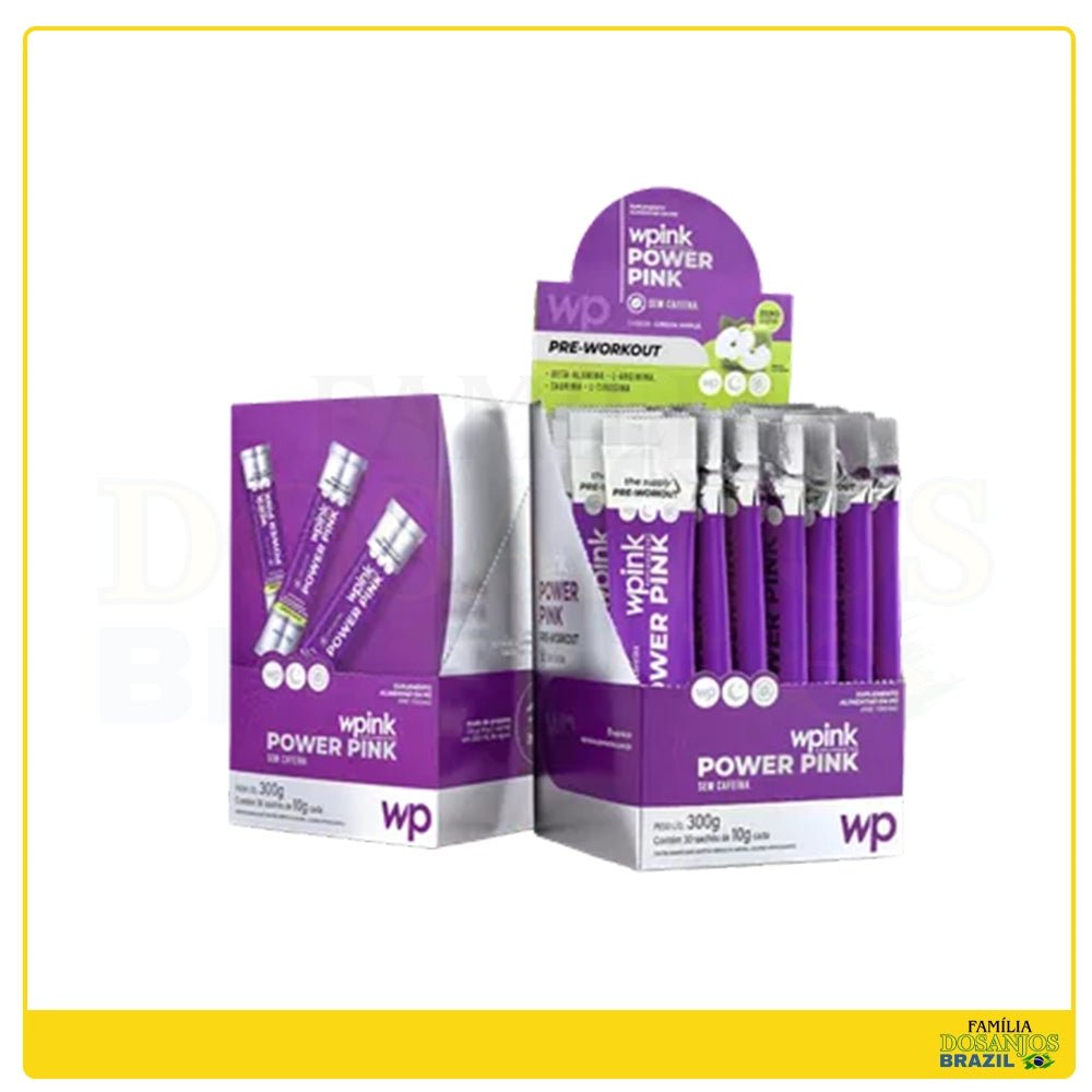 Wpink Power Pink Sem Cafeína De Maçã Verde - Pré - treino - 300g - Dos Anjos UK
